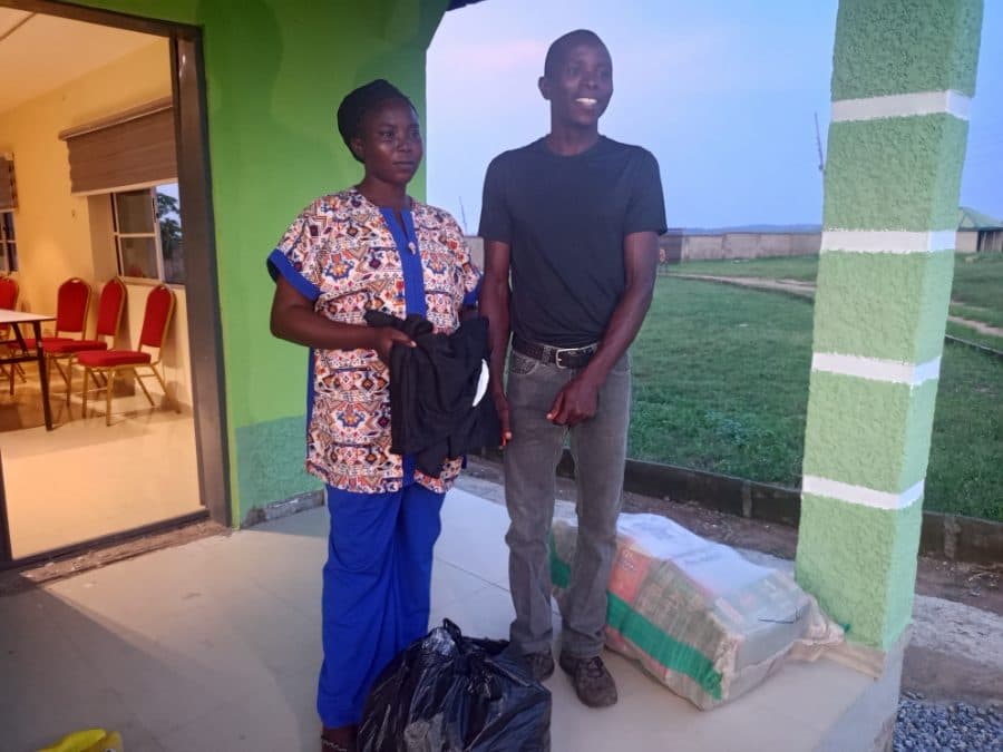 Two beneficiaries with supplies received